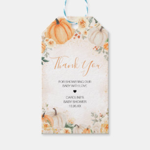Etiqueta Para Presente Orange Floral Greenery Little Pumpkin Favorece Eti