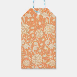 Etiqueta Para Presente Orange Floral William Morris Pattern