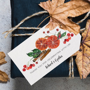 Etiqueta Para Presente Orange Slices and Cinnamon Christmas Favor