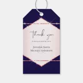 Etiqueta Para Presente Orçamento Rosa Dourado Brilho Foil Olhar Casamento