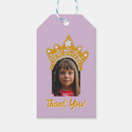 Etiqueta Para Presente Orchid Pink Princess Crown Floral Photo Birthday