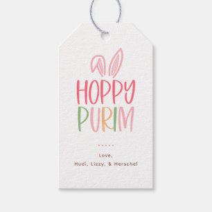 Etiqueta Para Presente Orelhas de Coelho Hoppy Purim