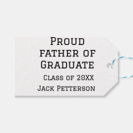 Etiqueta Para Presente Orgulhoso pai da classe de formandos de 20XX adici