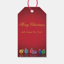 Etiqueta Para Presente Ornamentos Coloridos de Glitter de Natal