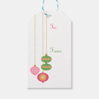 Etiqueta Para Presente Ornamentos de Estilo Retroativo - Rosa