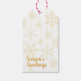 Etiqueta Para Presente Ornamentos em flocos de neve Dourados