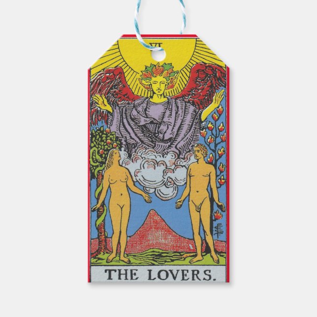 Etiqueta Para Presente Os Amantes Tarot Card Começam A Ler (Frente)