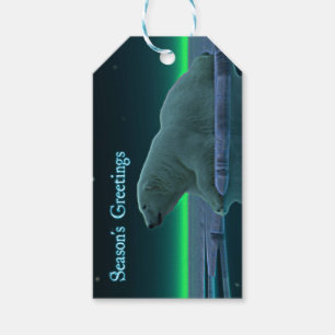 Etiqueta Para Presente Os cumprimentos da estação - urso polar da borda