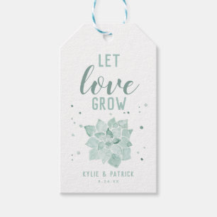 Etiqueta Para Presente Os Succulents da aguarela deixaram o amor crescer