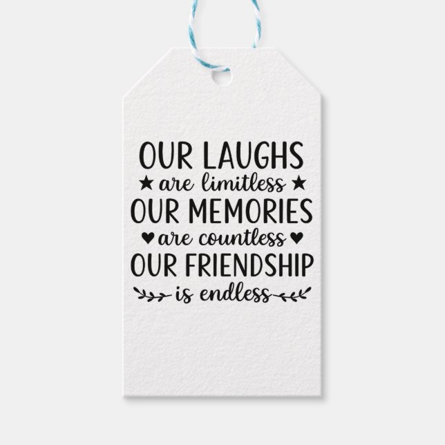 Etiqueta Para Presente Our Laughs Are Limitless Friendship Quote  (Frente)