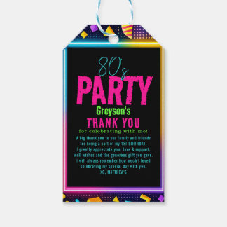 Etiqueta Para Presente our little Retro Neon 80's Birthday Child Party