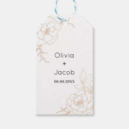 Etiqueta Para Presente Ouro Blossoms Floral Wedding Design