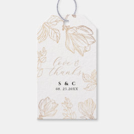 Etiqueta Para Presente Ouro Botânico Moderno Natureza Casamento Floral