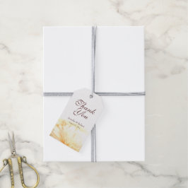 Etiqueta Para Presente Ouro Floral Casamento Obrigado