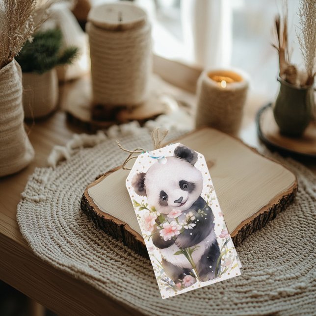 Etiqueta Para Presente Ouro Panda (Golden Panda Gift Tag)