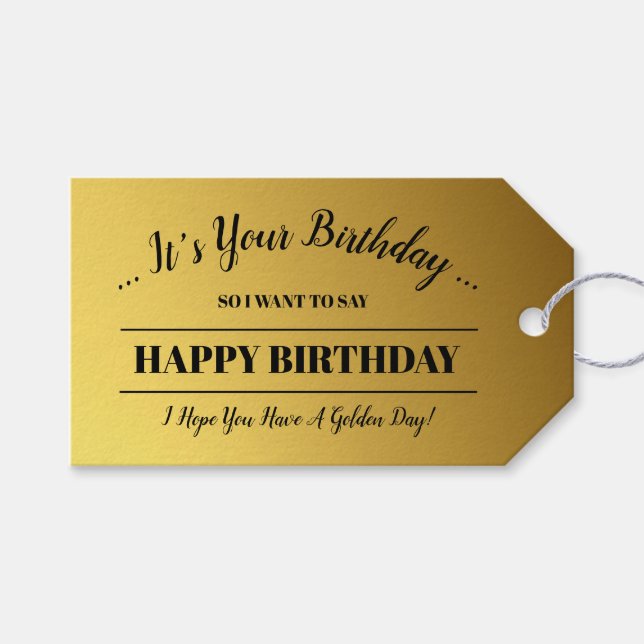 Etiqueta Para Presente Ouro Personalizado (Frente (horizontal))