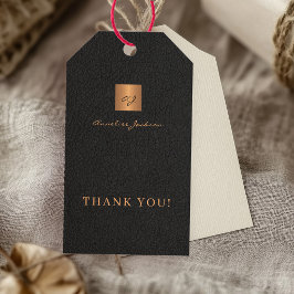 Etiqueta Para Presente ouro preto nome personalizado monograma script