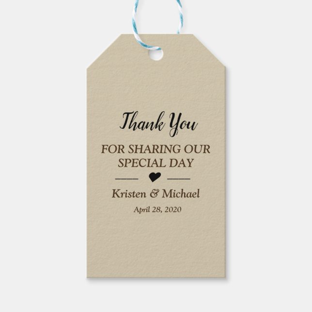 Etiqueta Para Presente ouro Romântico moderno e elegante Obrigado present (Frente)