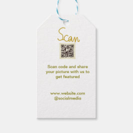 Etiqueta Para Presente Ouro Scan QR code glitter elegante calligr simples