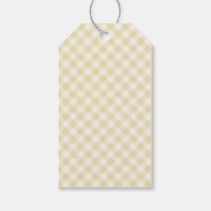Etiqueta Para Presente Outono Antigo Retro Gingham Trigo Dourado
