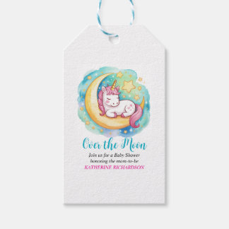 Etiqueta Para Presente Over the Moon Baby Shower – Sleeping Unicorn
