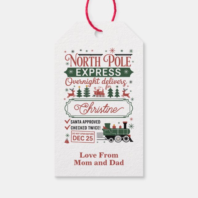 Etiqueta Para Presente Overnight Delivery Santa Approved (Verso)