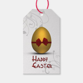 Etiqueta Para Presente Ovo de Páscoa do ouro com Padrão de espiral de Arc