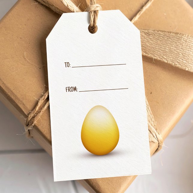 Etiqueta Para Presente Ovo de Páscoa dourado (Criador carregado)