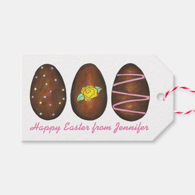 Etiqueta Para Presente Ovos de felz pascoa de chocolate (Frente (horizontal))