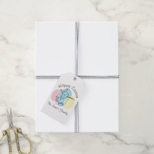 Etiqueta Para Presente Ovos de Páscoa em Arte Linear de Coelho Minimalist