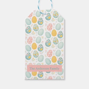 Etiqueta Para Presente Ovos de Páscoa Pastel com Estampa Floral - Cute Pr