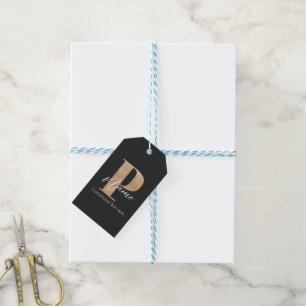 Etiqueta Para Presente P & Name Iniciais Monogramados Modernos Personaliz