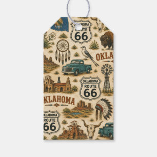 Etiqueta Para Presente Pacote de Presentes da Rota 66 de Oklahoma
