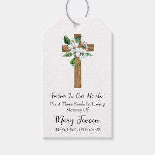 Etiqueta Para Presente Pacote de Sementes do Funeral em Memória de Jasmin