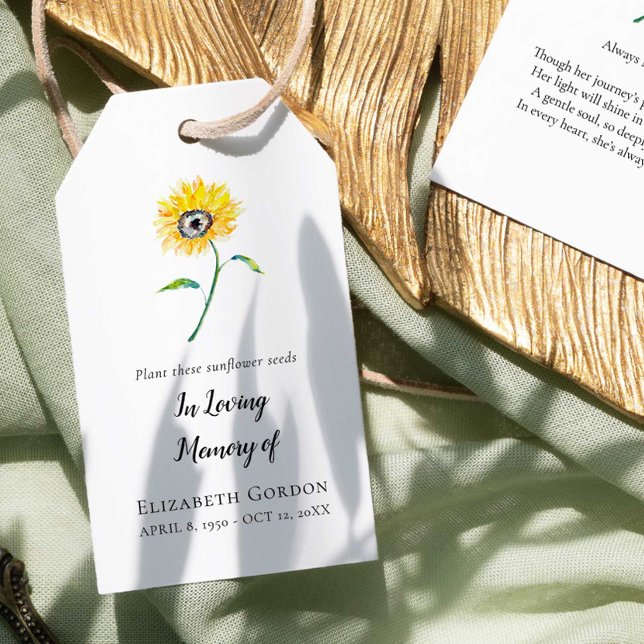 Etiqueta Para Presente Pacotes de Sementes Memorial Girassol (Criador carregado)