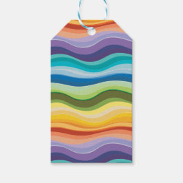 Etiqueta Para Presente Padrão 2 de ondulações multicoloridas