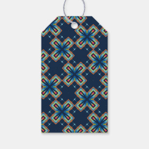 Etiqueta Para Presente padrão abstrato do X azul