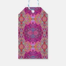 Etiqueta Para Presente Padrão abstrato Magenta Rosa, Azul e Vermelho do G