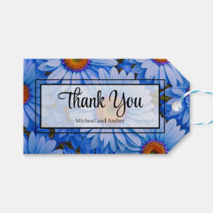 Etiqueta Para Presente Padrão azul-floral dos girassóis azuis