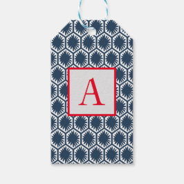 Etiqueta Para Presente PADRÃO AZUL JAPONÊS DA Etiqueta de Presente COM IN