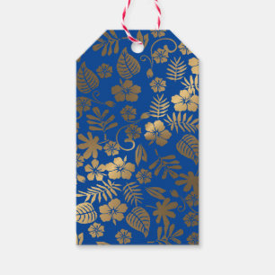 Etiqueta Para Presente Padrão botânico dourado