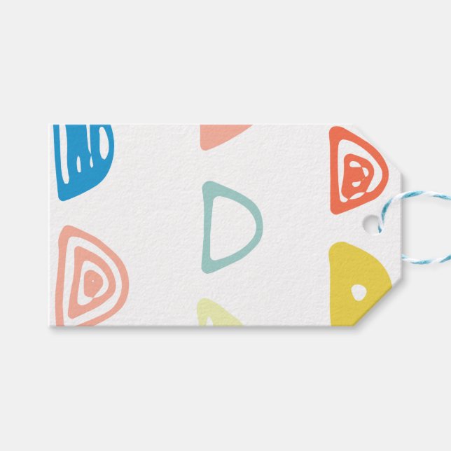 Etiqueta Para Presente Padrão brilhante e vibrante (Frente (horizontal))