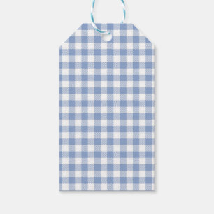 Etiqueta Para Presente Padrão clássico Gingham azul verificado