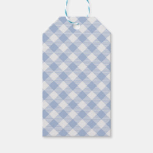 Etiqueta Para Presente Padrão clássico Gingham azul verificado