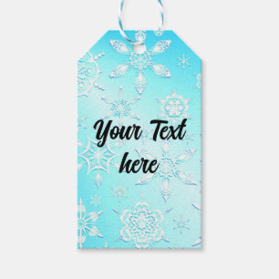 Etiqueta Para Presente Padrão Crystal Snowflakes