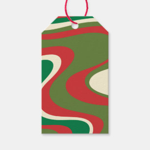 Etiqueta Para Presente Padrão de Abstrato de espiral de Natal dos anos 60