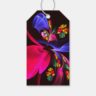 Etiqueta Para Presente Padrão de Abstrato Floral Moderno Colorido #06