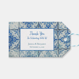 Etiqueta Para Presente Padrão de Azulejo Português de Vintage Personali