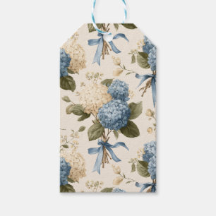 Etiqueta Para Presente Padrão de Buquê de Hortênsias Vintage