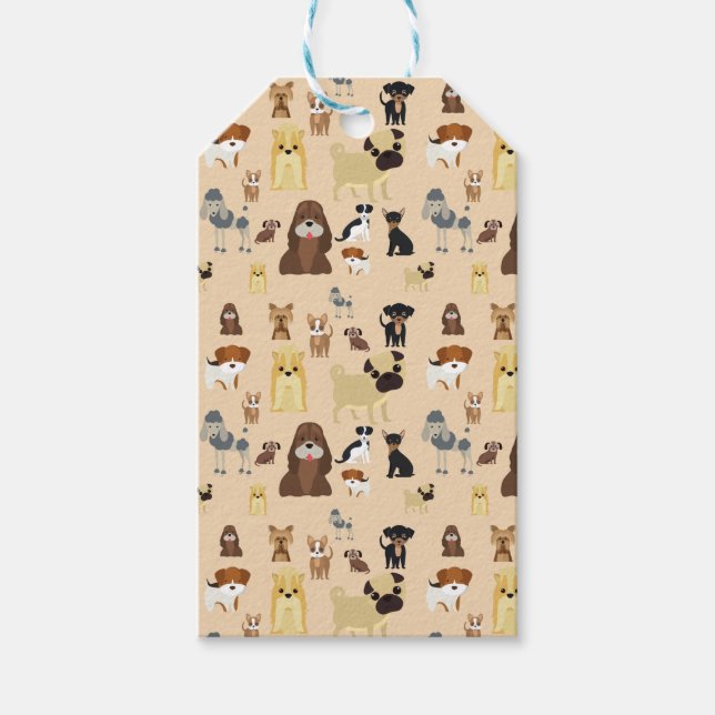 Etiqueta Para Presente padrão de cães (Frente)